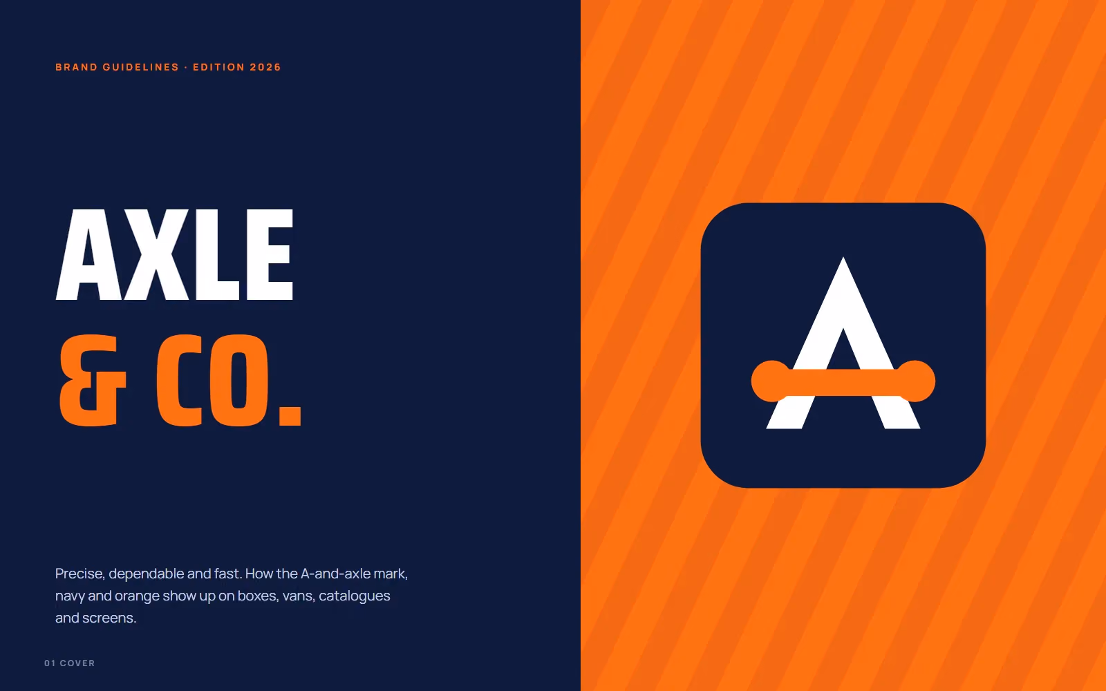 Axle & Co. Auto Parts brand book cover with logo
