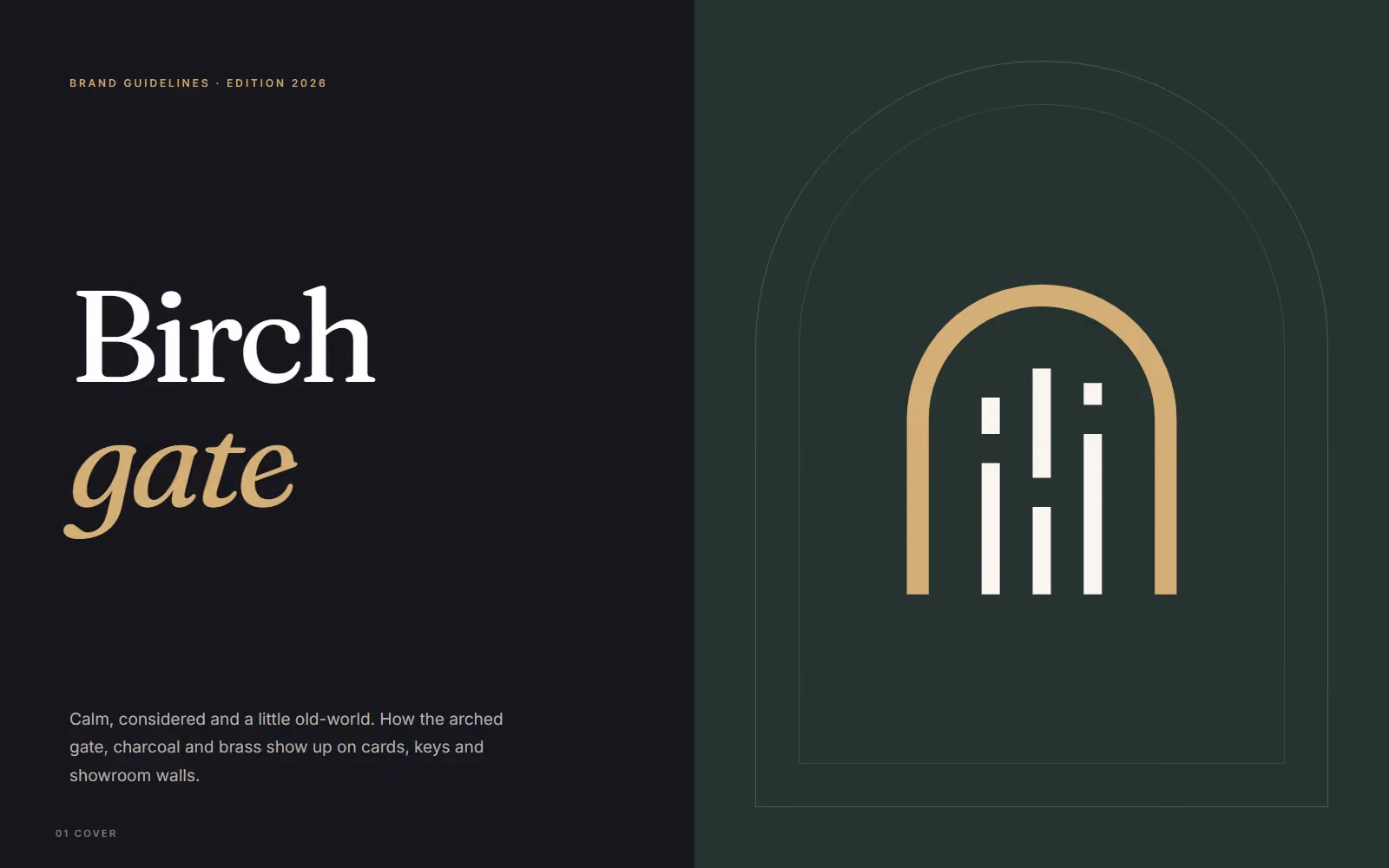 Birchgate Motors brand book cover with logo