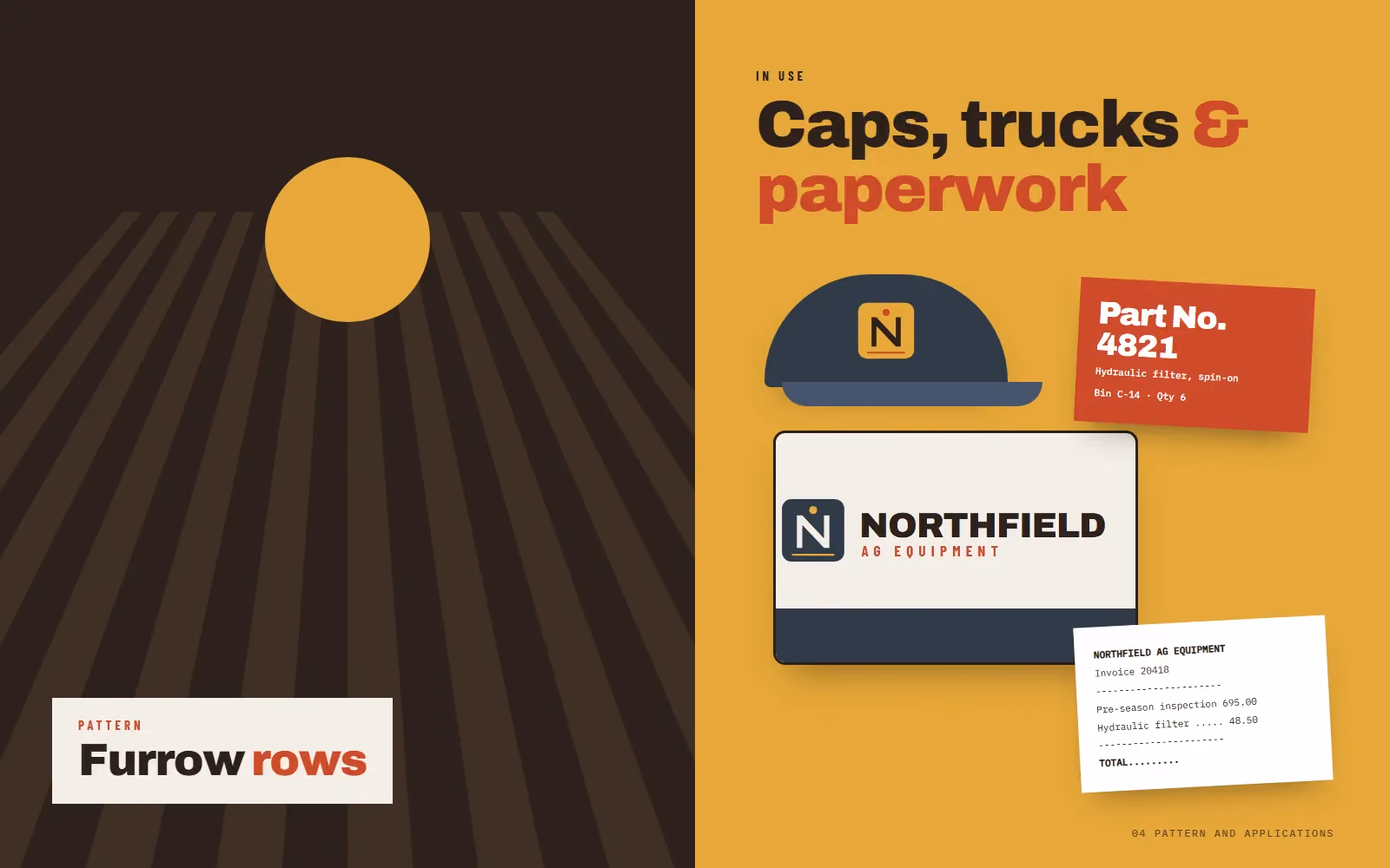 Northfield Ag Equipment brand book pattern and applications